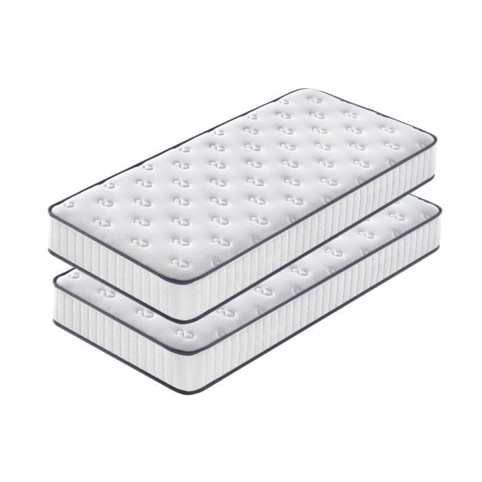 Set of 2 Foam Mattresses 90x190cm, 16cm Thick - DEWINNER® - Double-Sided Available, Memory Foam