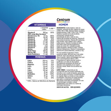 Centrum Suplemento Multivitamínico Centrum Homem      30 comprimidos 30 comprimidos