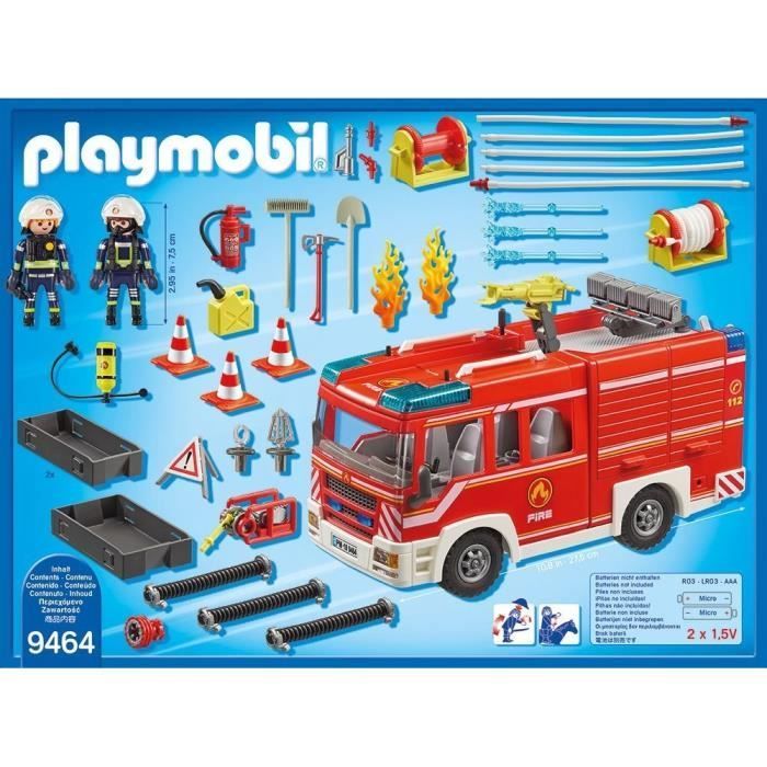 PLAYMOBIL 9464 Yellow Fire Truck with Working Water Cannon - City Action
