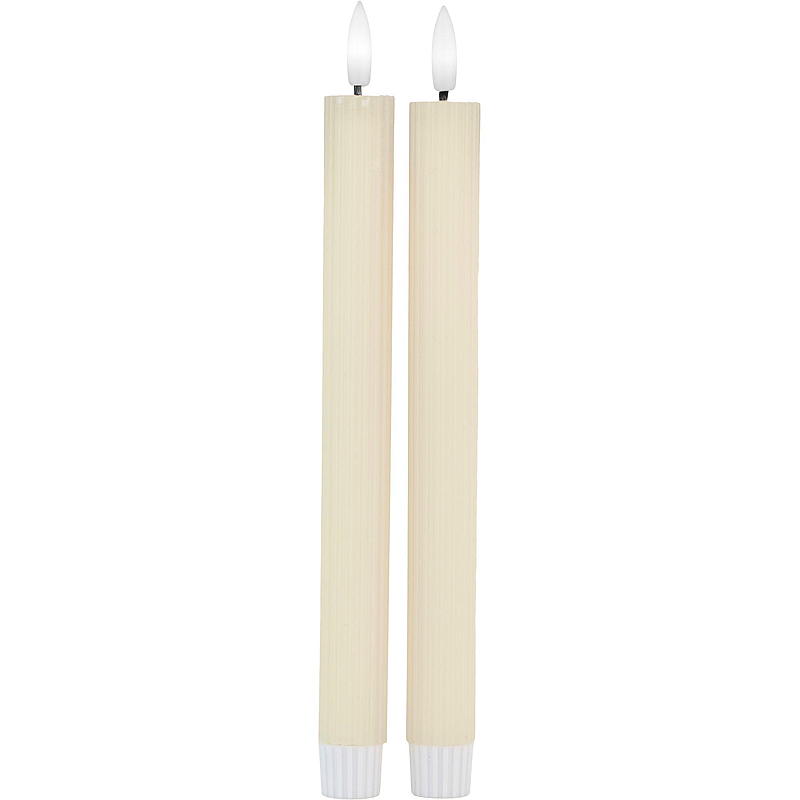 Vie Selected Kroonluchter 2-pack 24 cm groef LED timer ivoor