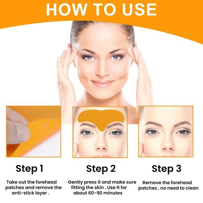 20 parches antiarrugas para el rostro, la frente y entre los ojos.