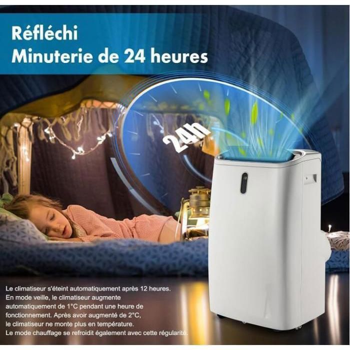 RELAX4LIFE 14000 BTU Stille Draagbare Airconditioner - Slimme App-bediening - Luchtkoeler voor 40m² - Energieklasse A