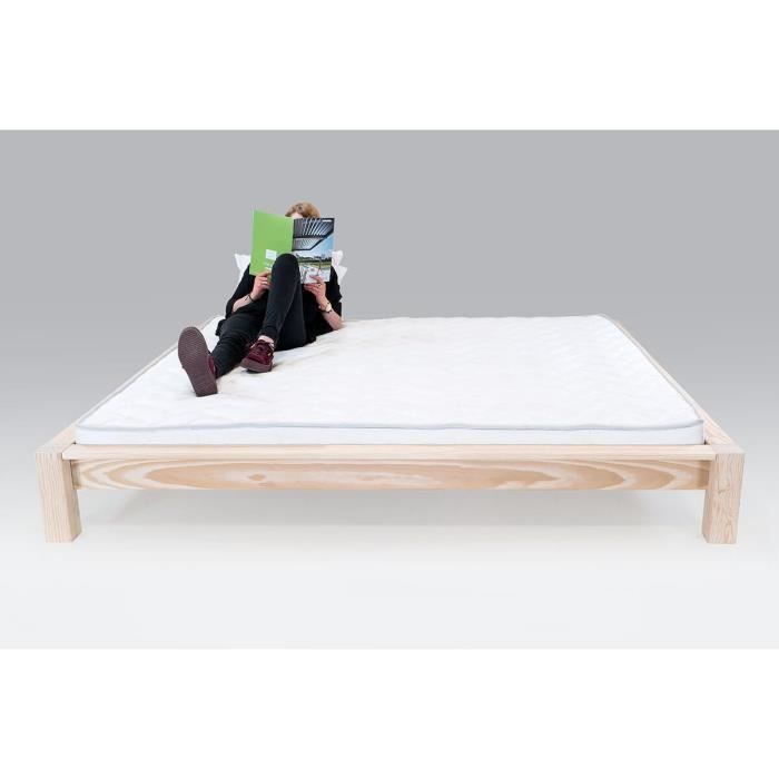 Muebles ABC - Cama tamaño king de 200 x 200 cm de madera - (Blanco - 200x200)