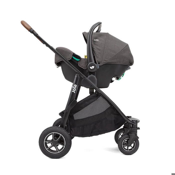 JOIE - Cochecito Versatrax Trio + Silla de coche i-Snug 2 + Capazo Ramble XL Gris