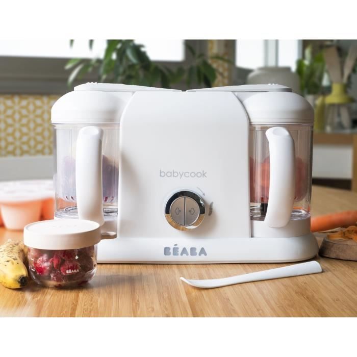 BEABA, Babycook Duo, robot da cucina 4 in 1 per la preparazione di pappe, capacità XXL, bianco