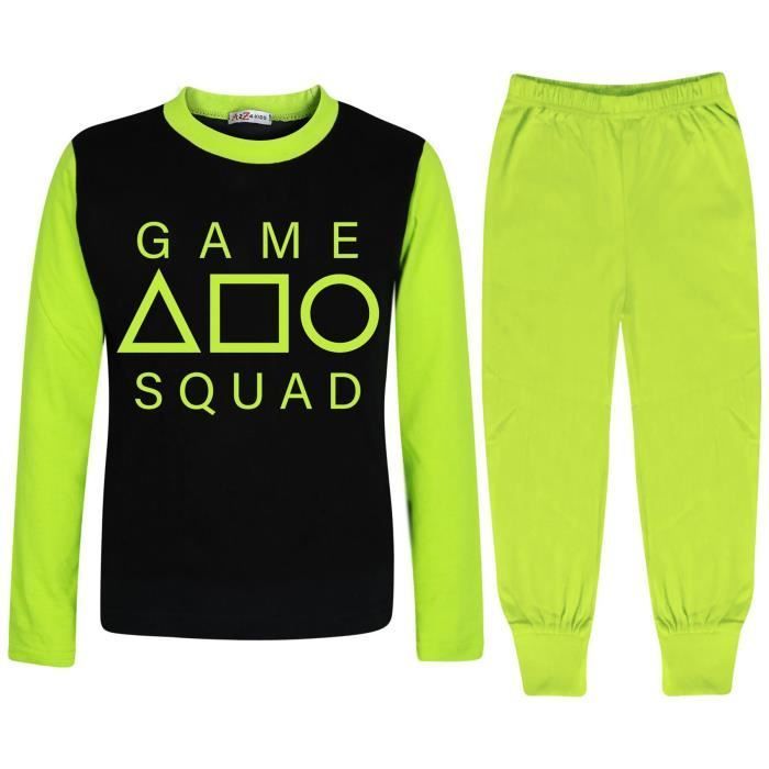 A2Z 4 Kids Girls Boys Game Squad Pajamas Cosplay Lime Sleepwear Children's Pajamas Set 2 Pezzi