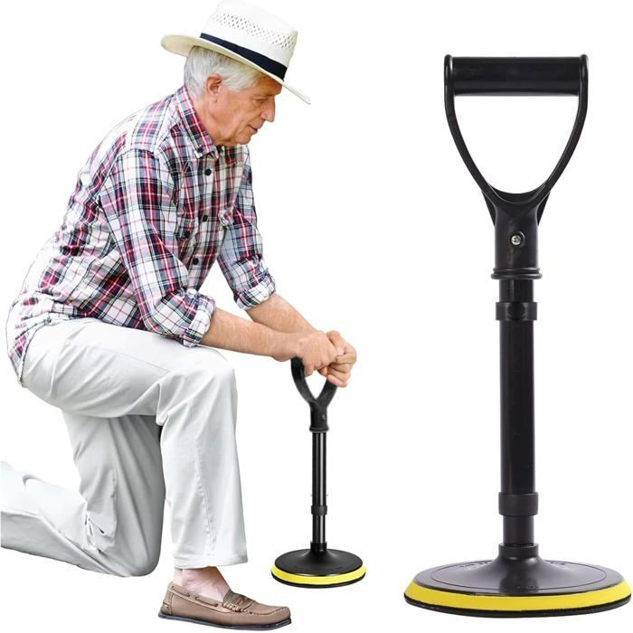 Dispositivo elevador de cama ajustable (negro), dispositivo de movilidad y elevación de suelo para personas mayores.