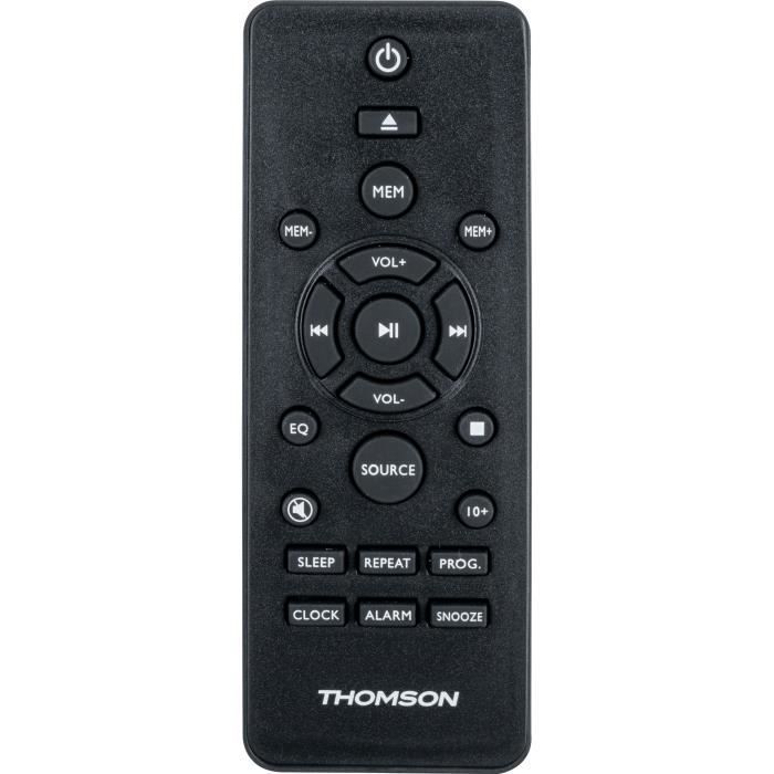 Sistema micro Hi-Fi Bluetooth - THOMSON - Legno/Nero - Radio FM/CD/MP3/USB, 20W RMS, sintonizzatore FM RDS, jack per cuffie, telecomando, alimentatore 230V