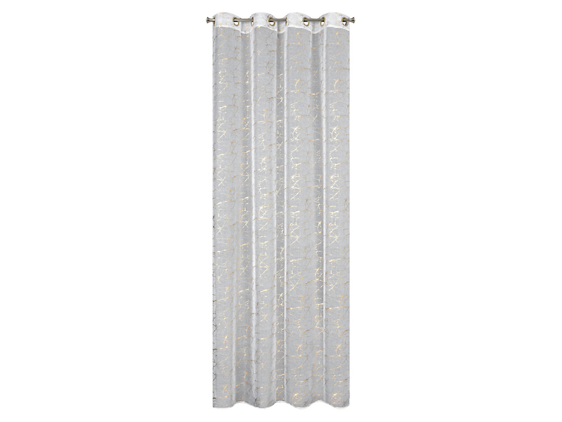 Firana ze złotymi przelotkami Reva 140x250 cm biało-szampańska