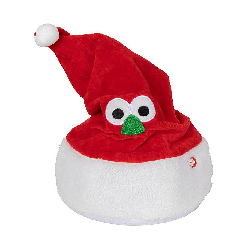 Gorro de Papá Noel casero con música y movimiento.