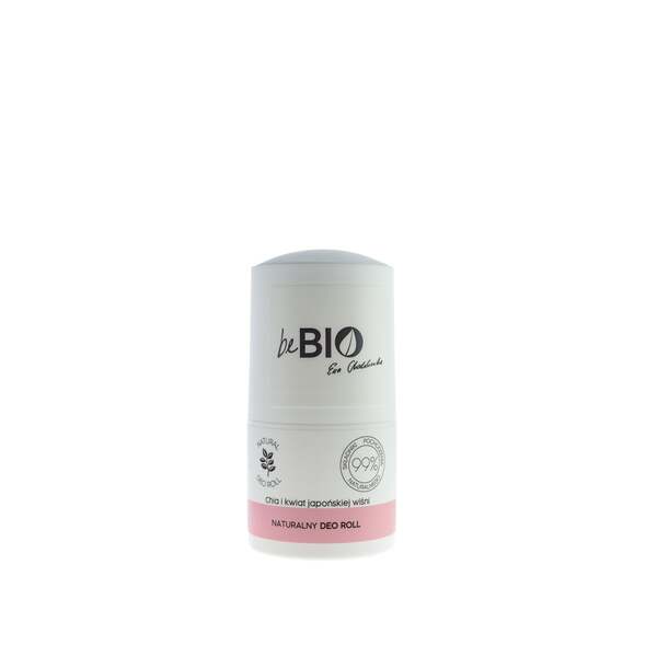 deodorante roll-on beBIO con semi di chia e fiori di ciliegio giapponese, 50 ml