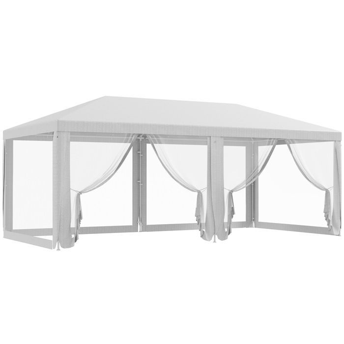 Outsunny - Carpa para fiestas - PE - 585x295x255cm - Blanca