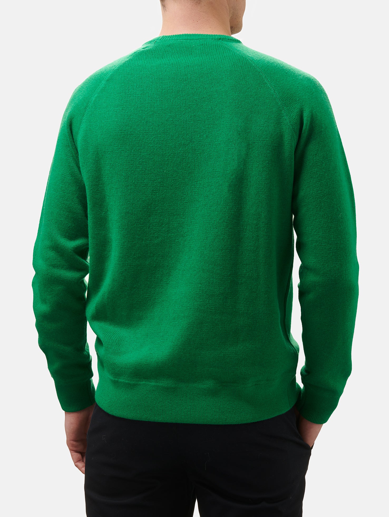 Bricklane heren gebreide sweater van groene kasjmiermix