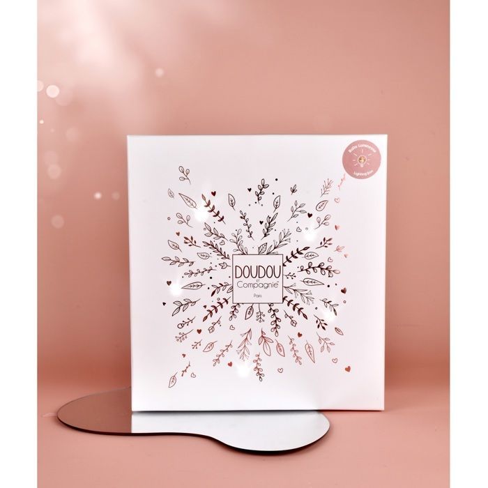 Doudou plat petales Ours Rose - 25 cm - Collection Anniversaire