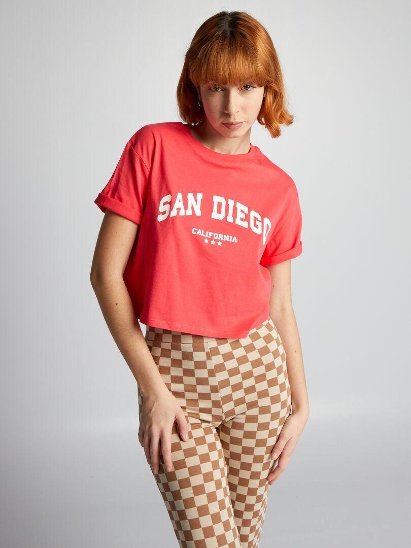 Top cropped de malha - ROSA