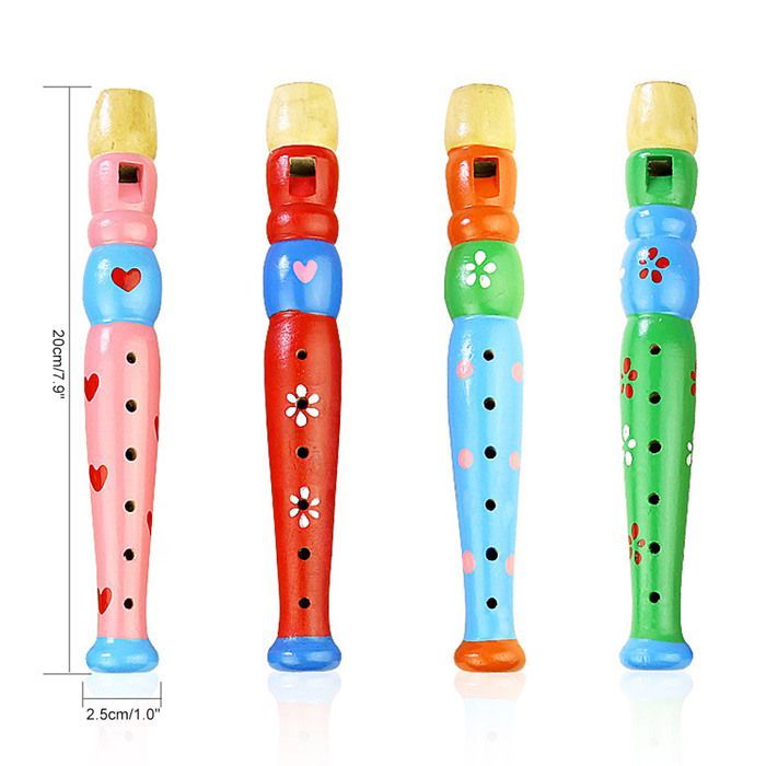 Flautas de madera coloridas para niños, instrumento musical rítmico, juguetes educativos tempranos para bebés.