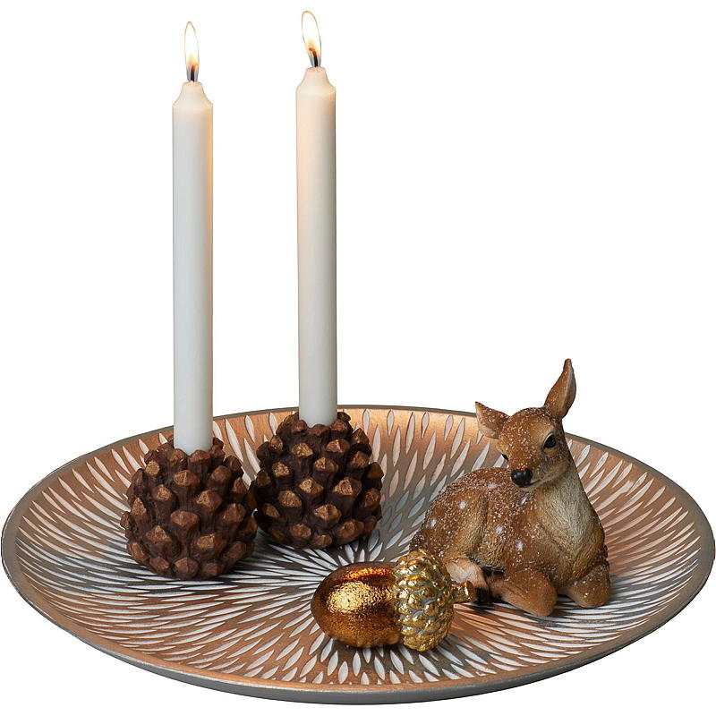 Decoratieve schaal voor thuis, India ø 40 cm champagne