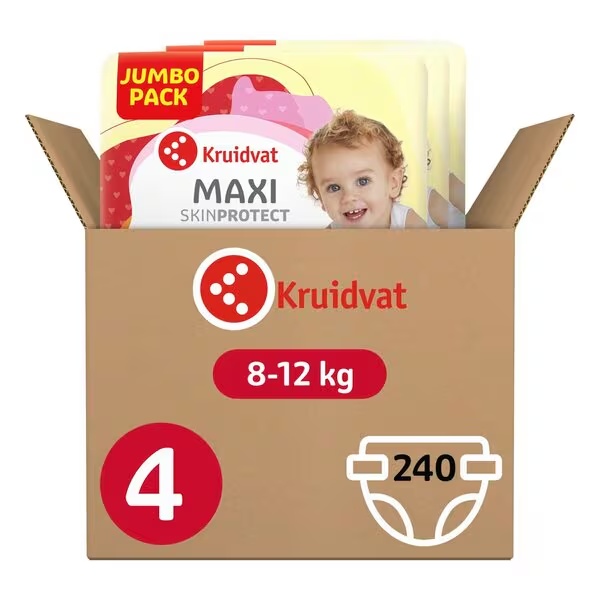 Kruidvat 4 Maxi pelene, veličina 4 (8-14 kg), 240 komada
