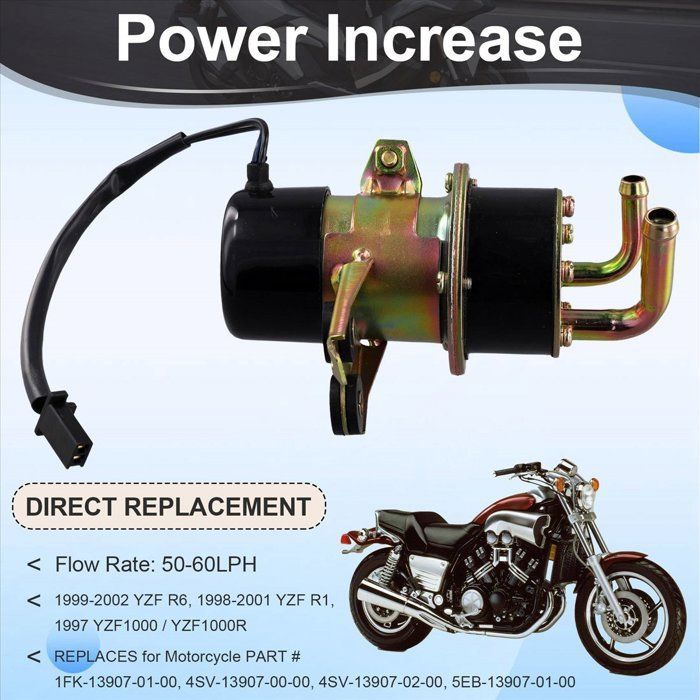 2X Motorcycle Fuel Pump 4SV-13907-02-00 for V Max VMax 1200 Direct -2007 5EB-13907-01-00 1FK-13907-01-00, Metal, As Shown