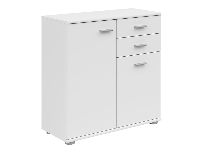 Komoda Noeda 71 cm z 2 drzwiami i 2 szufladami biała