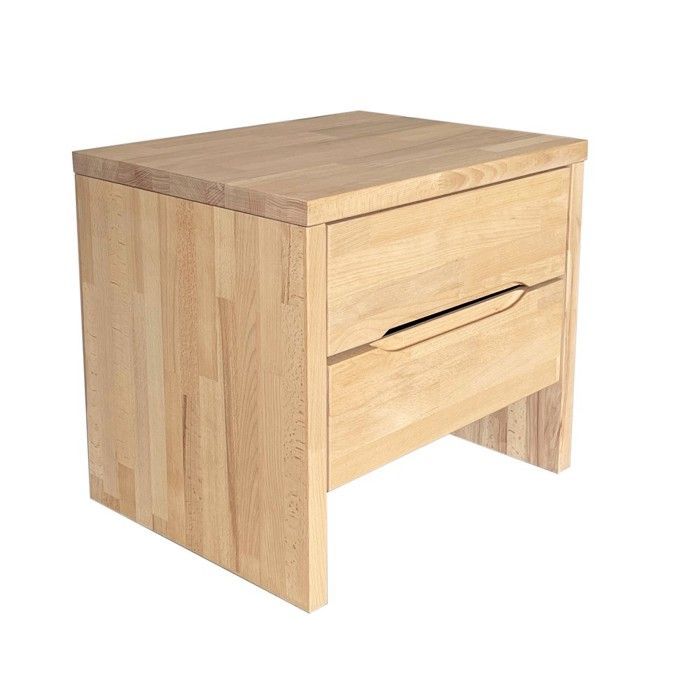 Nachtkastje met 2 lades, 35x45x40 cm / Massief geolied beukenhout