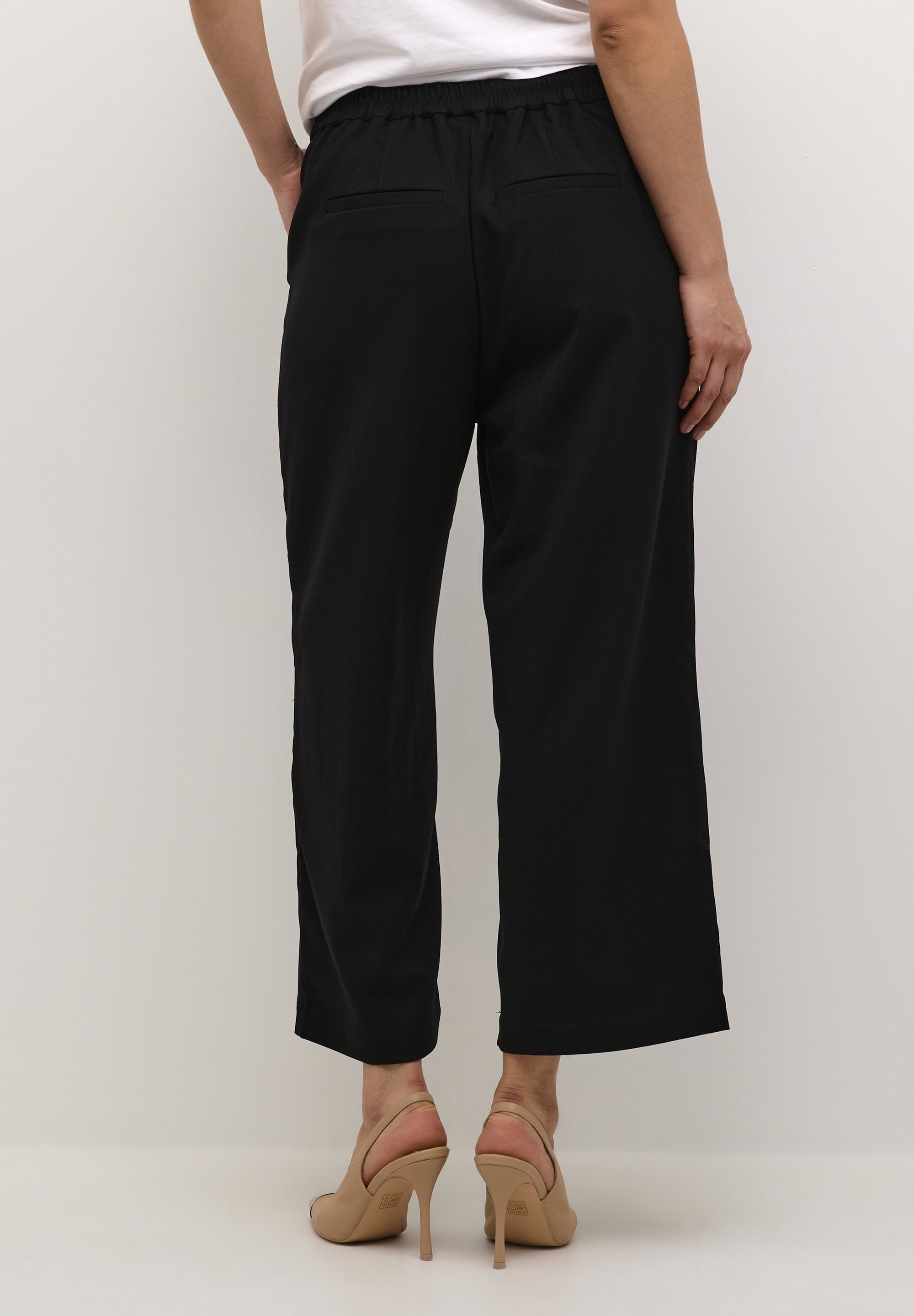 Kaffe MERLE CROPPED - Kalhoty - black