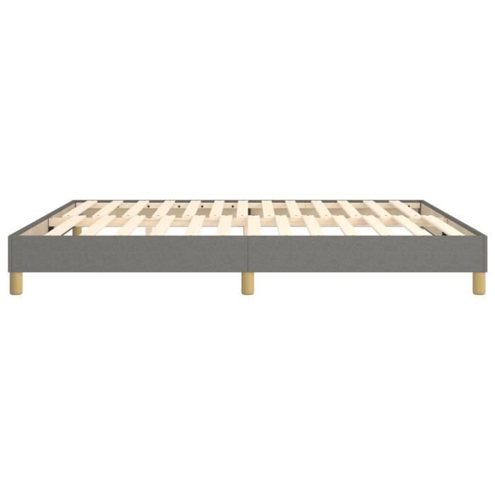 Base de cama de láminas - QIILU - HAJ7551572795458 - 180x200 cm - Tela gris oscuro - 2 plazas