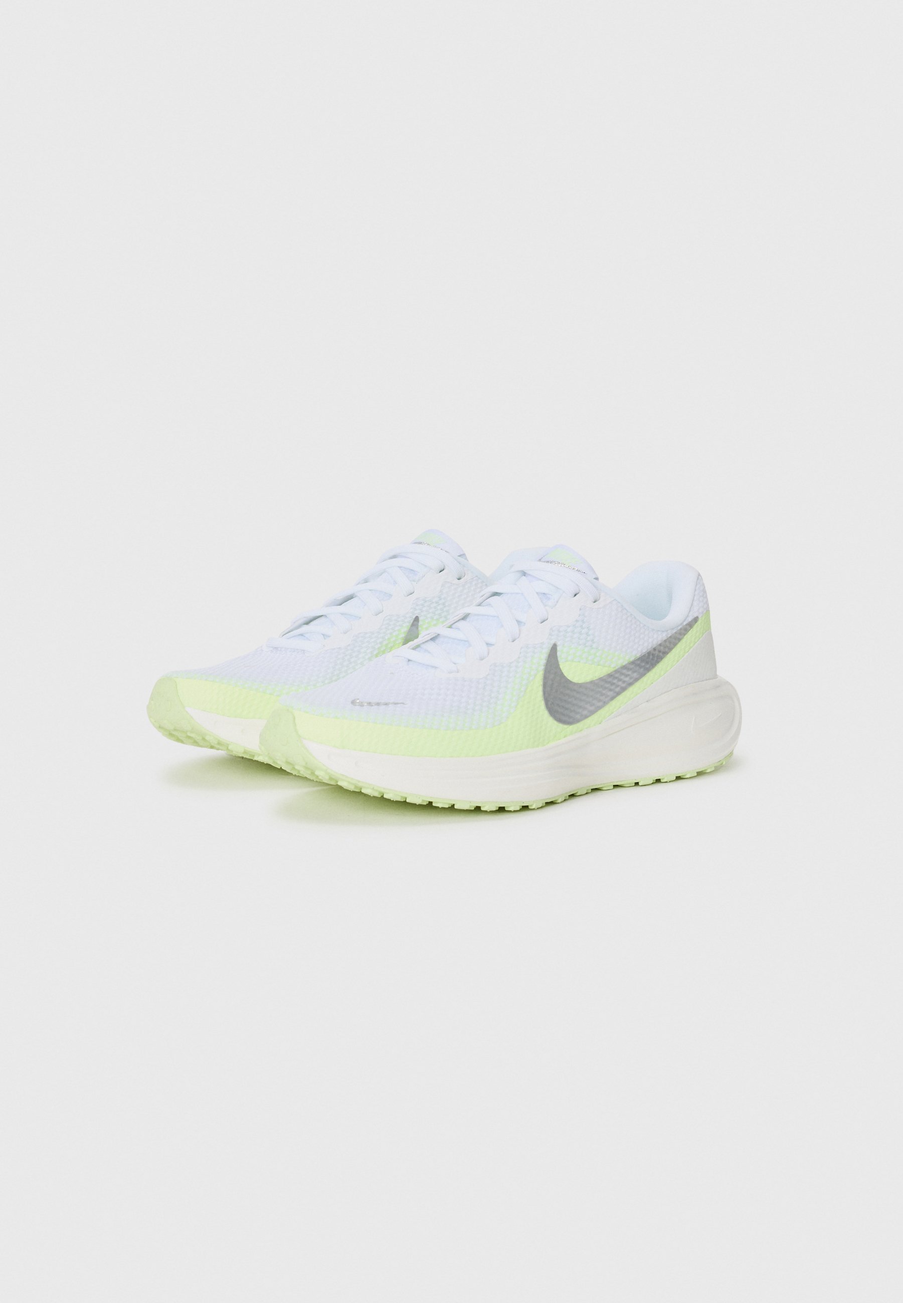 Nike Performance REVOLUTION 8 - Hardloopschoenen voor op de weg - wit/metallic zilver-licht volt/sail/zwart