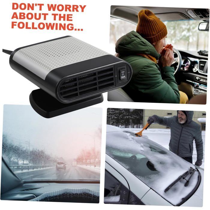 12V bärbar bilvärmare och defroster, varmluftsfläkt för bilar, plug-in värmare för avfrostning och avimning