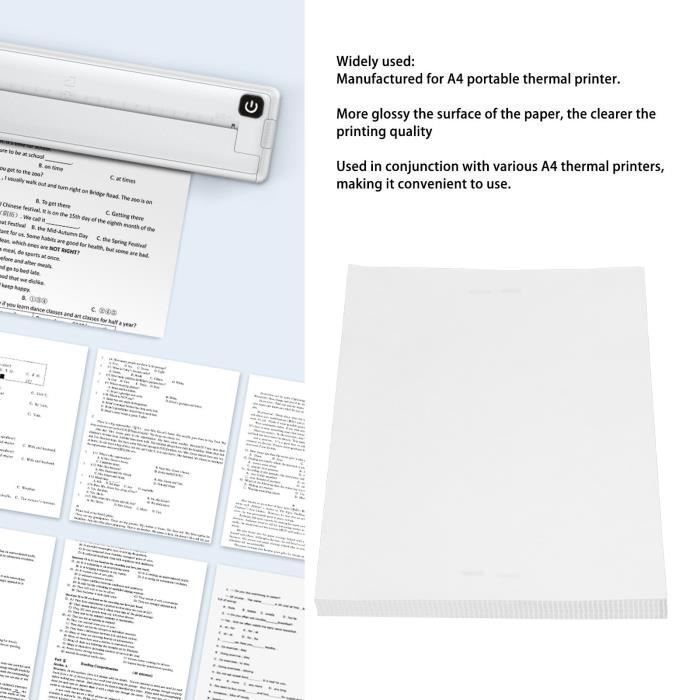A4 Thermal Paper - SURENHAP - 100 Sheets - 210x297mm - Compatible with Thermal Printers - White