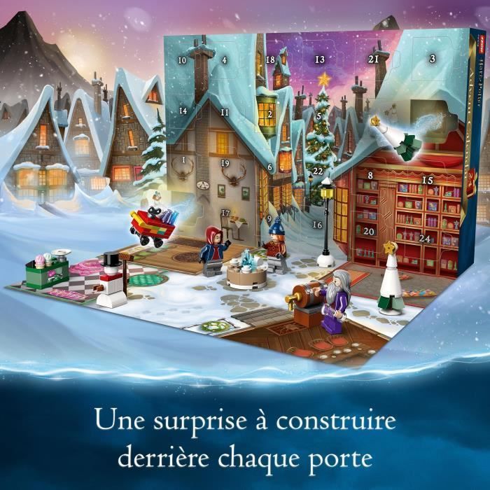 LEGO® Harry Potter 76418 Le Calendrier de l’Avent 2023, avec 24 Cadeaux dont 6 Minifigurines du Village de Pré-au-Lard, Cadeau Noël