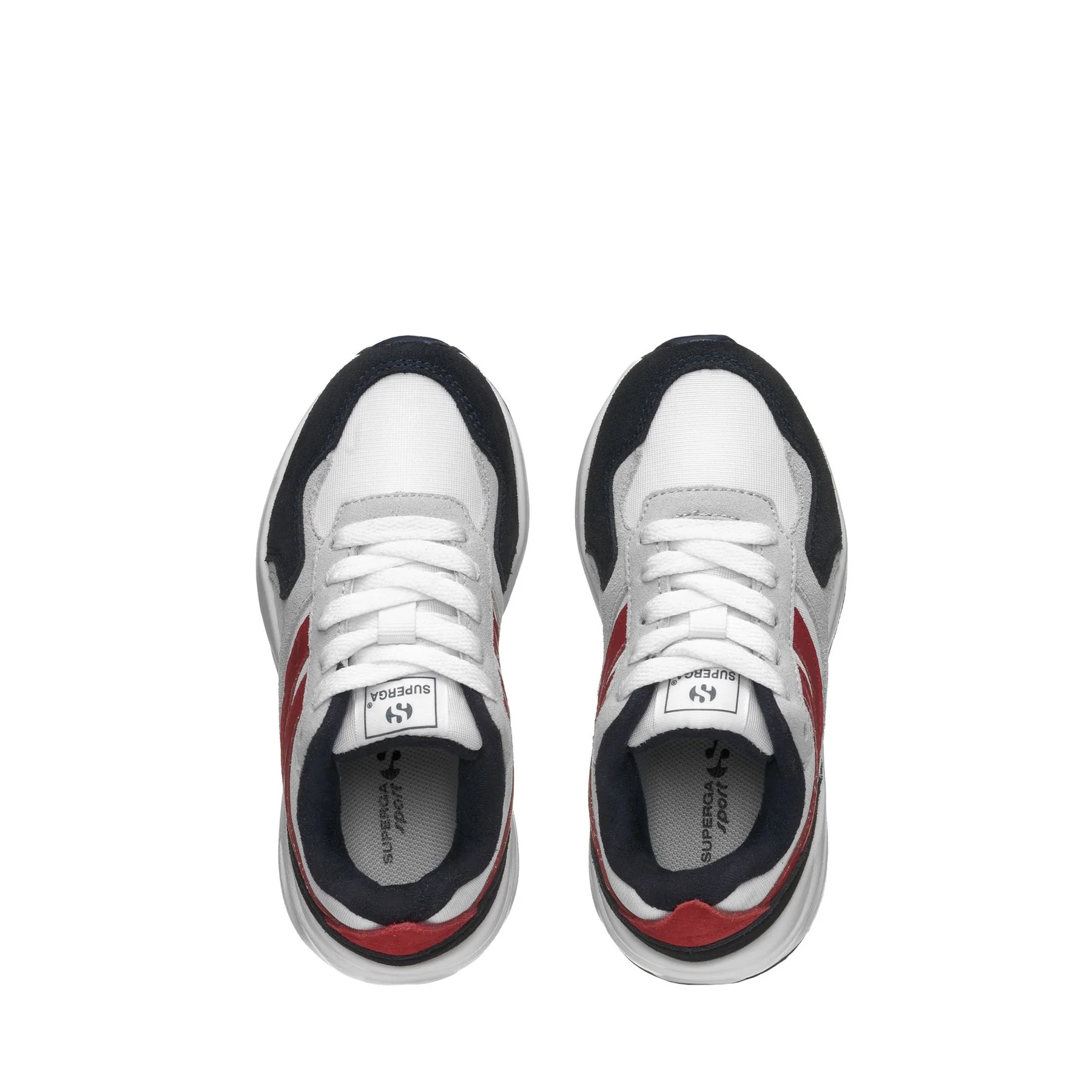4073 KIDS TRAINING POLY SUEDE-BLUE NAVY-RED-GREY SILVER