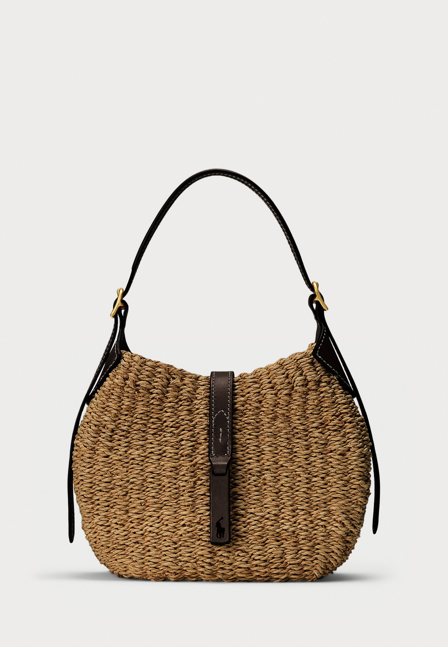 Borsa a tracolla piccola Polo Ralph Lauren POLO ID RAFFIA - Borsa a mano - beige/cioccolato