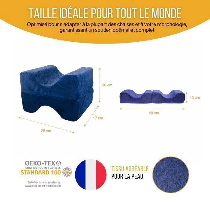 Ergonomic Knee Pillow for Sleeping - Orthopedic Pillow - Memory Foam Between the Legs Pain Relief 25 x 20 x 17 cm