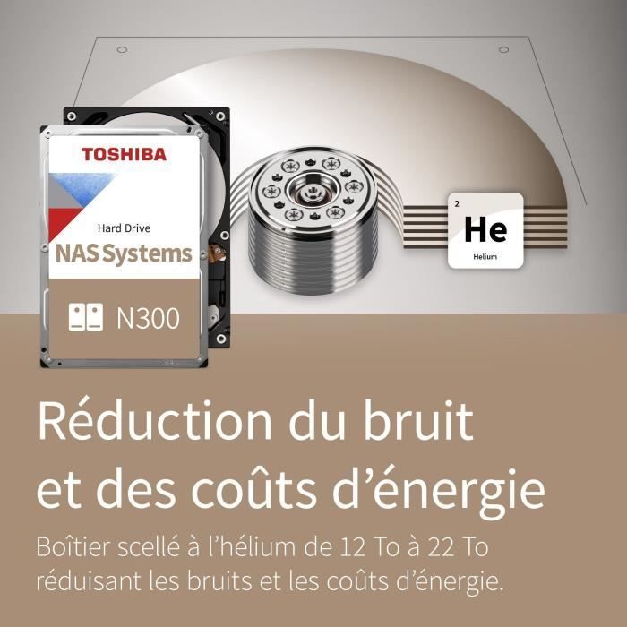 Disque dur interne - TOSHIBA - NAS N300 - 14 To - 7200 tpm - Haute fiabilité - RAID