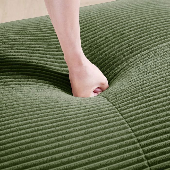 DRIPEX Loveseat 208cm 2-zitsbank in corduroy, modulaire bank met gebogen armleuningen en antislipvoet, groen