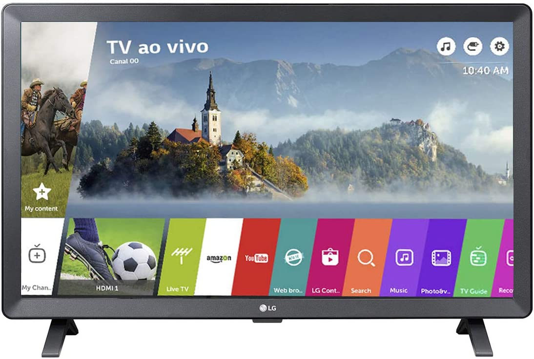 Smart-tv met LED-monitor van 24 inch, LG 24TL520S, Wi-Fi, WebOS 3.5, geschikt voor DTV-machines.