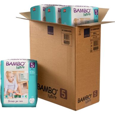 Bambo Nature Gutter & Jenter 0 % Parfyme Miljøvennlige Babybleier Størrelse 5 12–18 kg 24 enheter