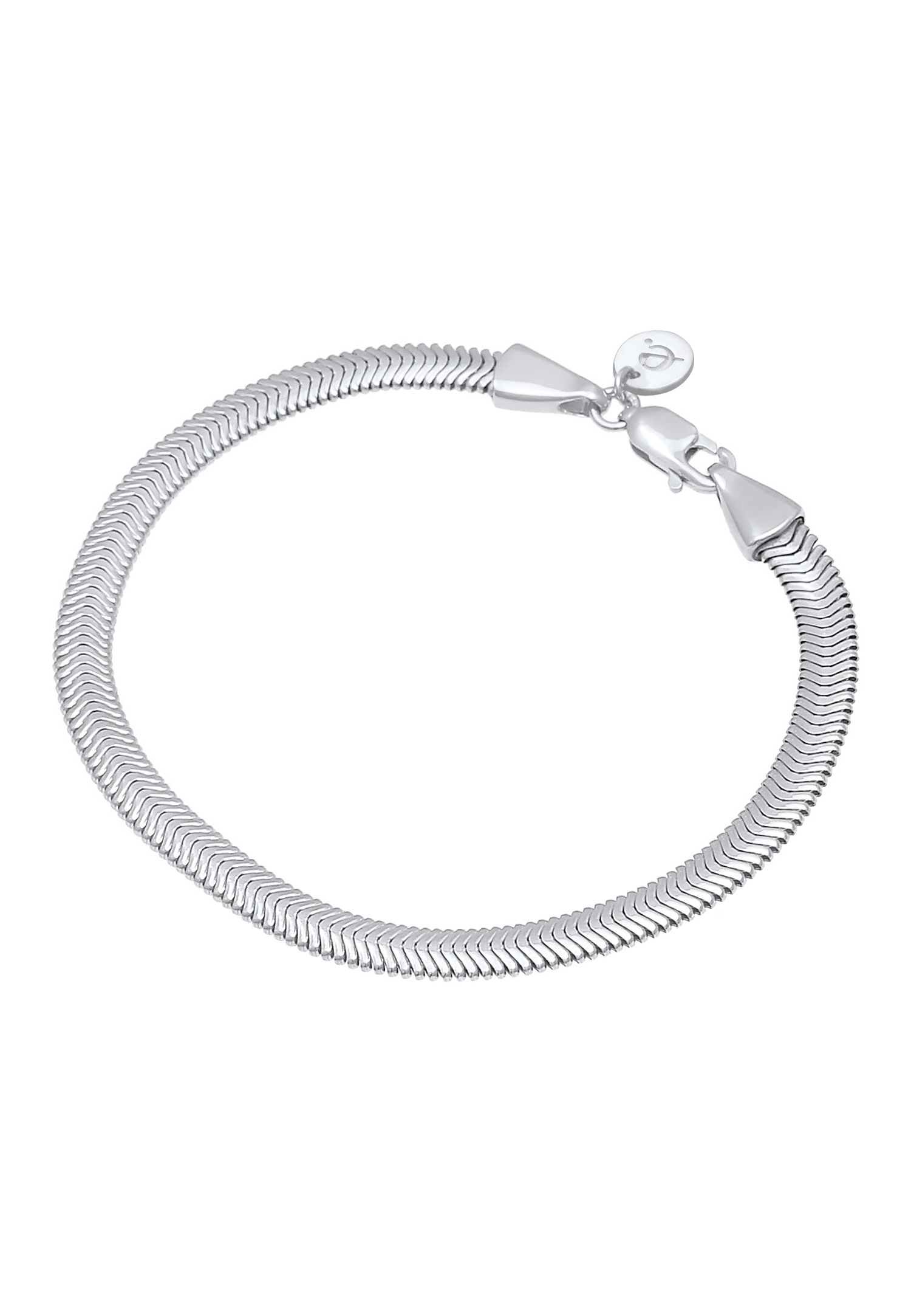 Elli PREMIUM Chaîne de serpent plate et élégante pour dames en argent sterling 925