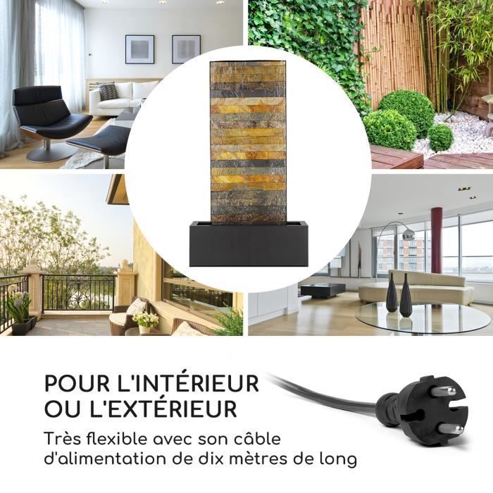Fuente de jardín Blumfeldt Raincastle - Iluminación LED - Bomba de 8 W - Para uso interior y exterior - Marrón