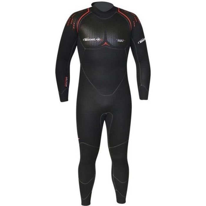 Beuchat Optima 5mm wetsuit - Zwart/Geel - Lange mouwen - Volwassenen - Unisex
