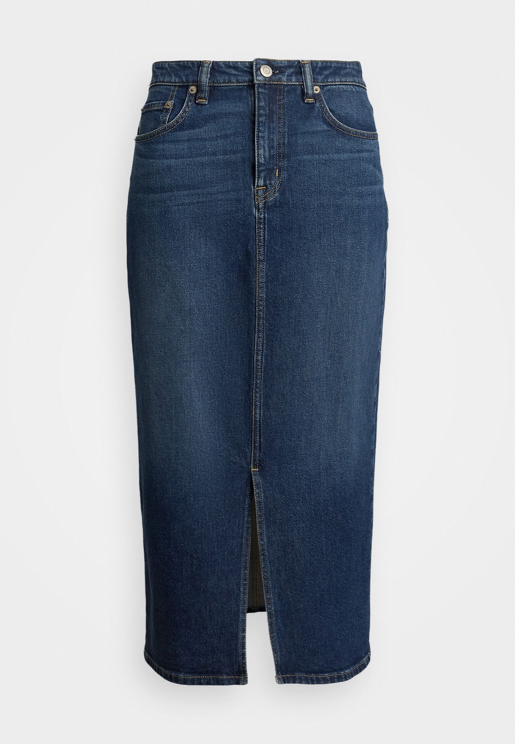 Gonna midi in denim Lauren Ralph Lauren Petite - Gonna a tubino - lavaggio atecco