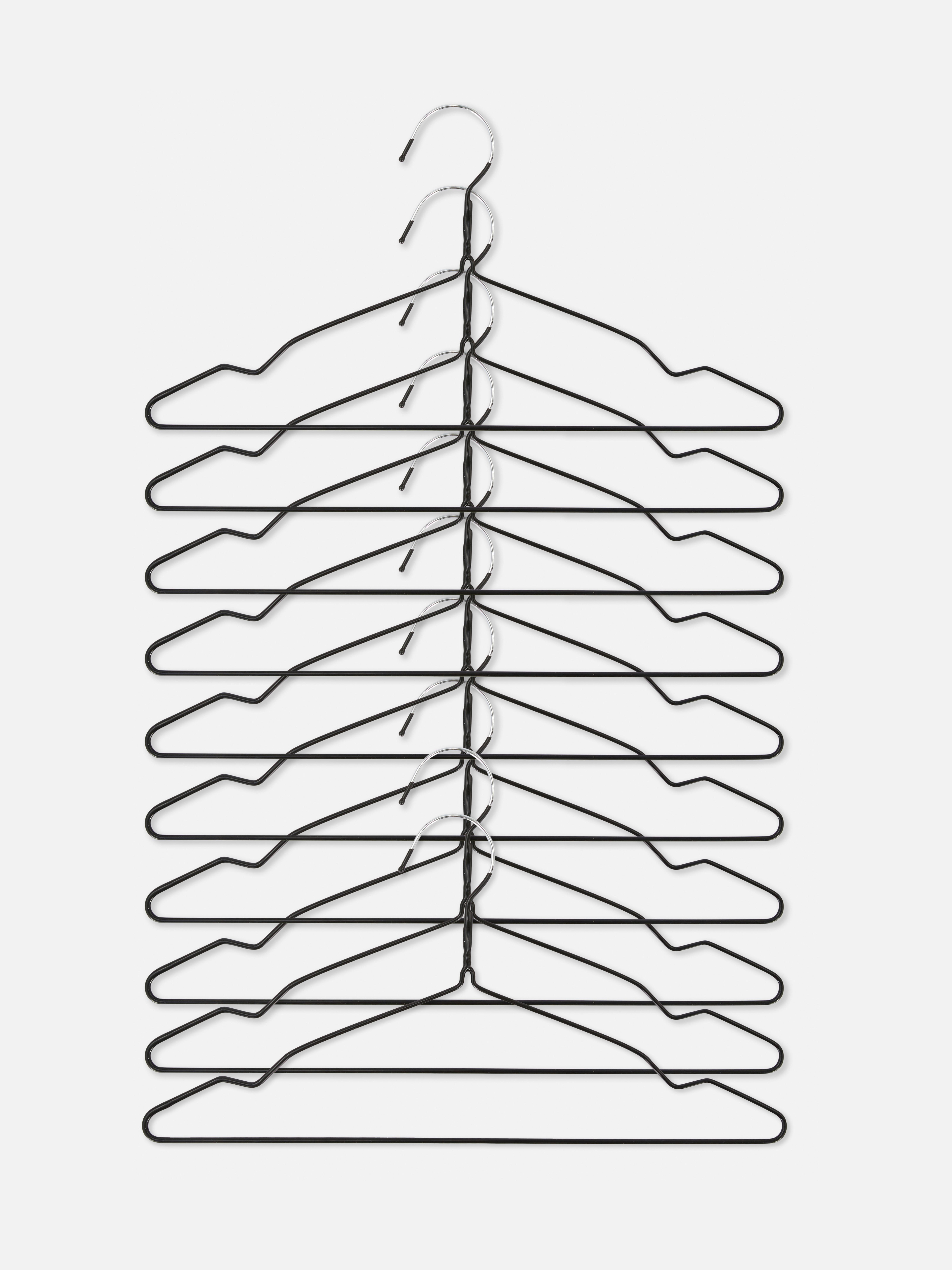 Umerașe metalice acoperite, set de 10. Organizați-vă cu stil cu aceste umerașe metalice cu un design elegant și un strat colorat.