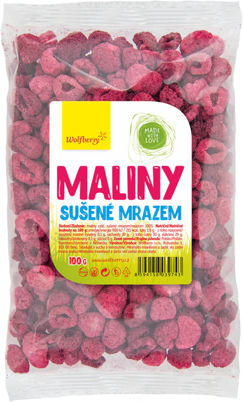 Framboesas liofilizadas de goji