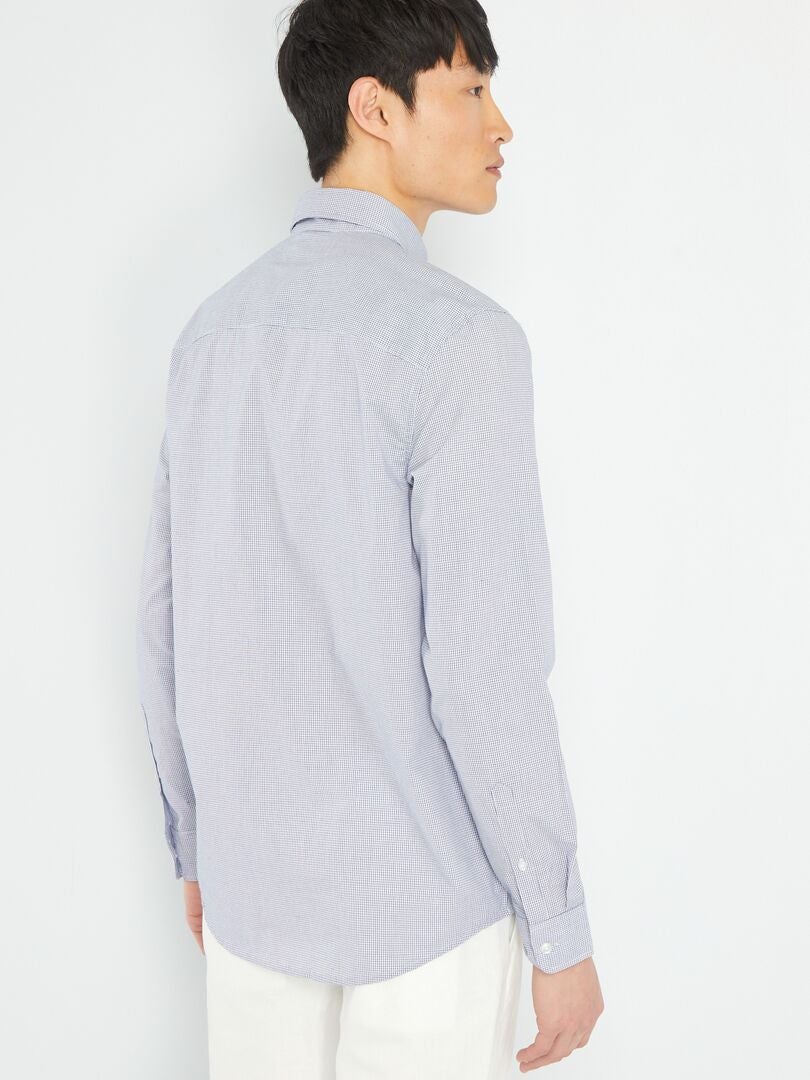 Camisa de cuadros rectos - AZUL