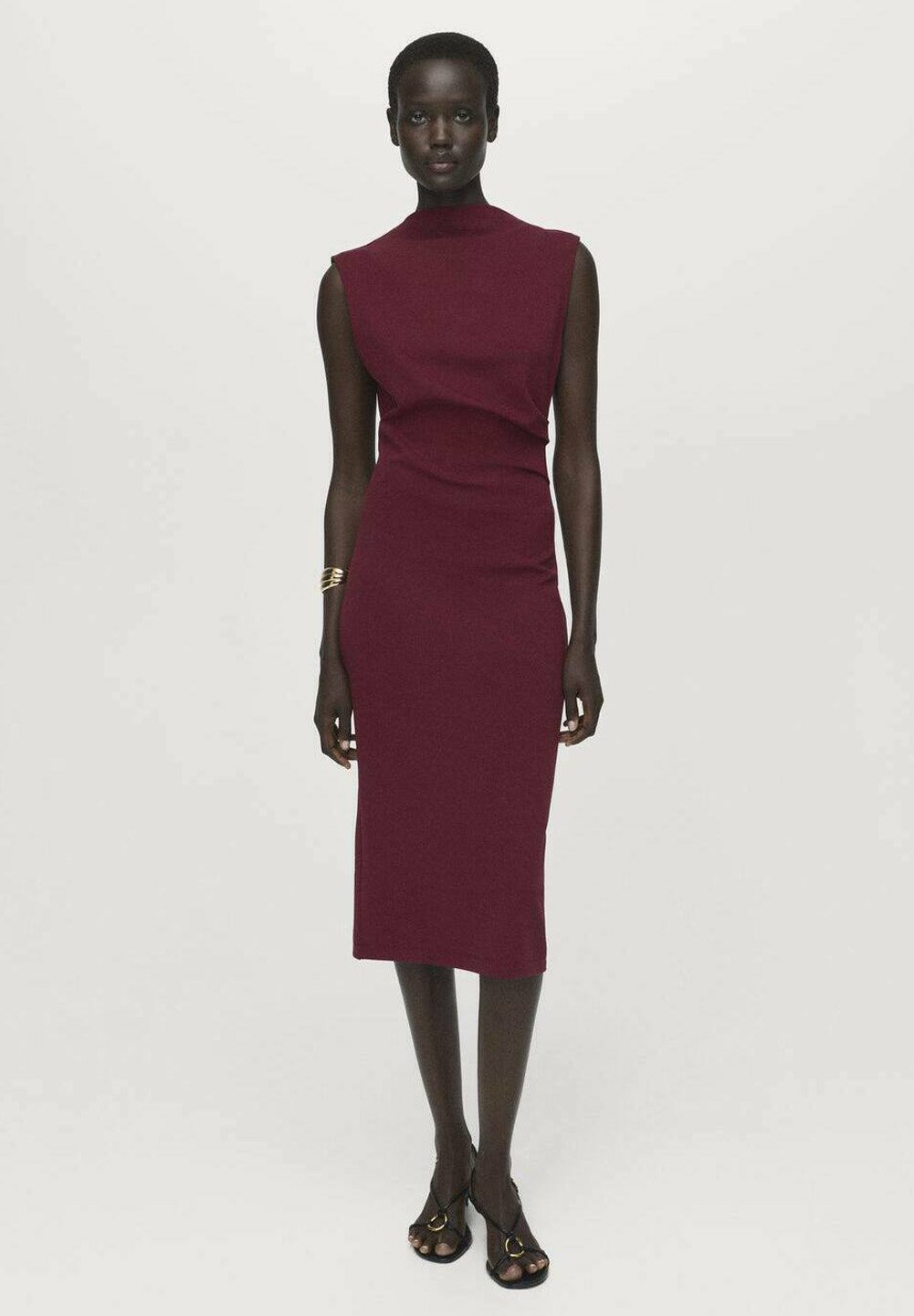 Robe Mango Shift - bordeaux