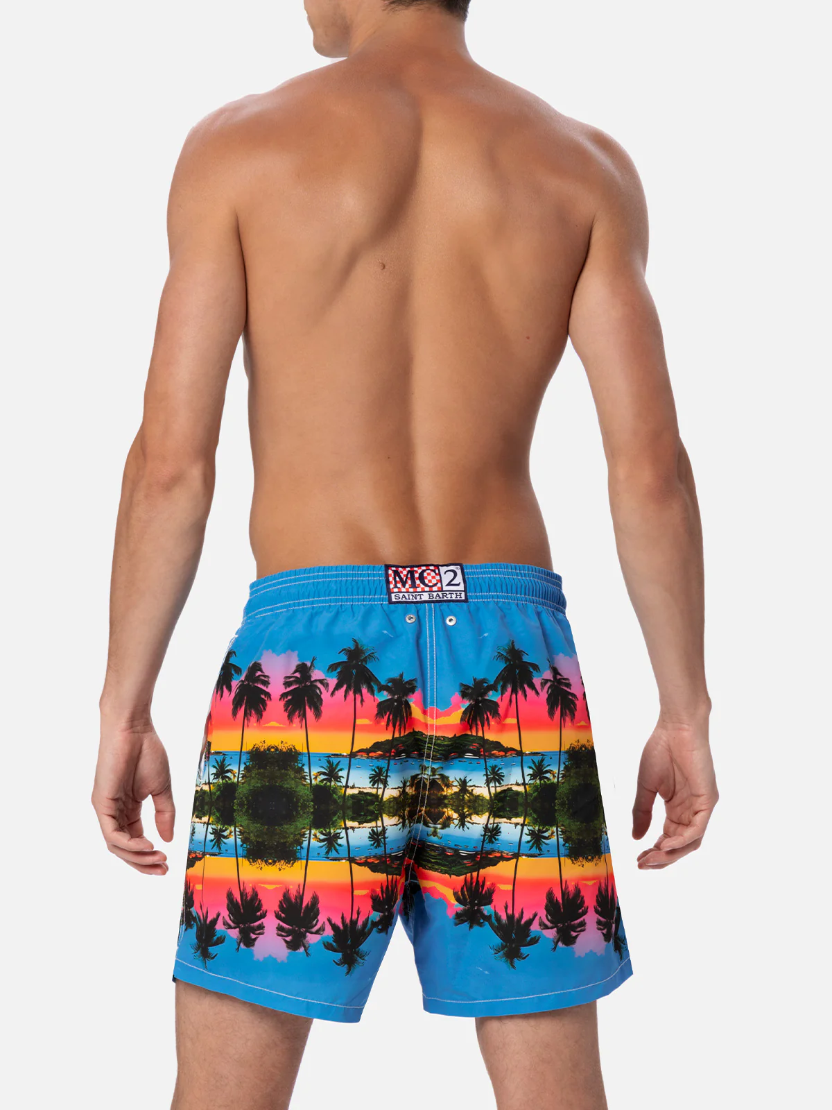 Gustavia mid-length heren zwembroek met geplaatste print