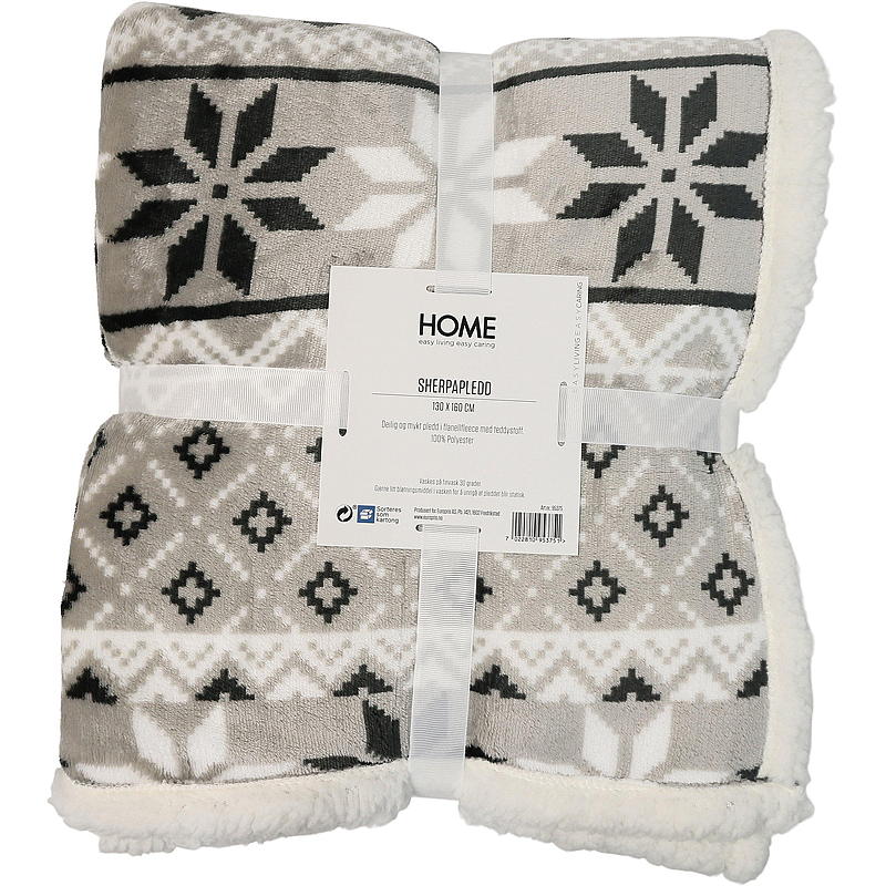 Manta Sherpa para el hogar, 130x160 cm, rosa, beige/gris