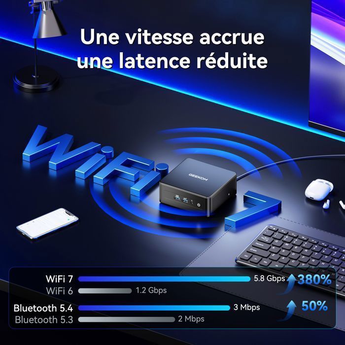 GEEKOM IT15 Mini PC IA Intel Core Ultra 9 285H (15e Gén) 32Go DDR5 & 1To SSD GPU WiFi 7 | 8K Windows 11 Pro