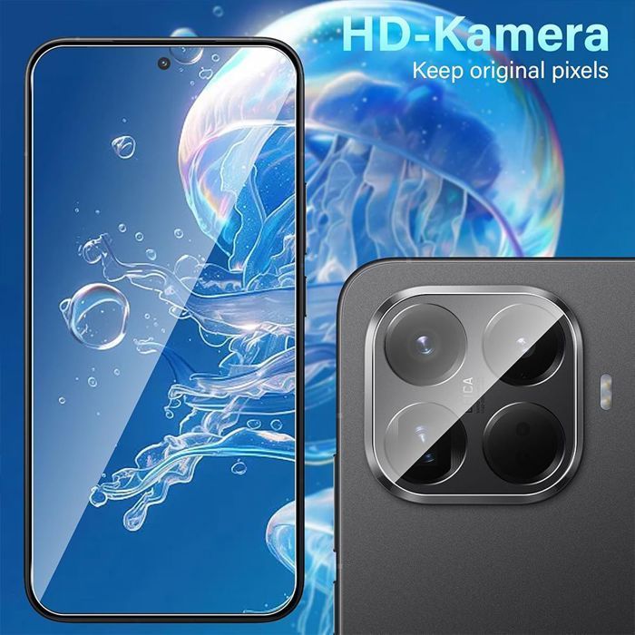 2 protectores de pantalla de cristal templado para la parte frontal y 2 protectores de pantalla de cristal para la cámara trasera - EFConnection - para Xiaomi 15T - Protección contra arañazos